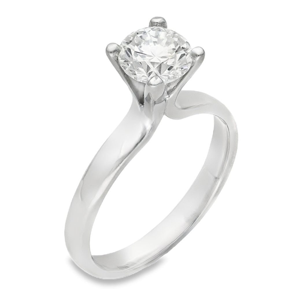 Ladies Platinum Diamond Solitaire Engagement Ring - 1.00ct