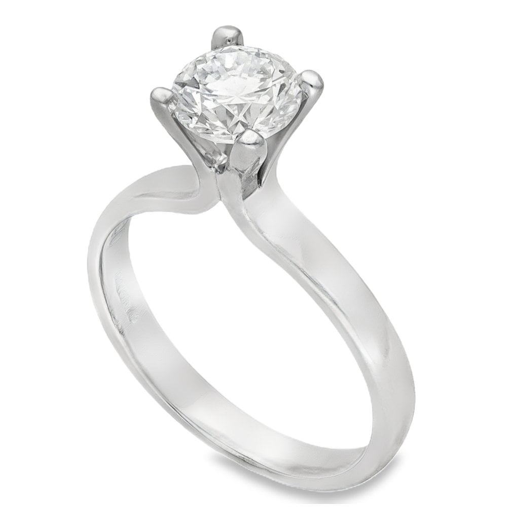 Ladies Platinum Diamond Solitaire Engagement Ring - 1.00ct