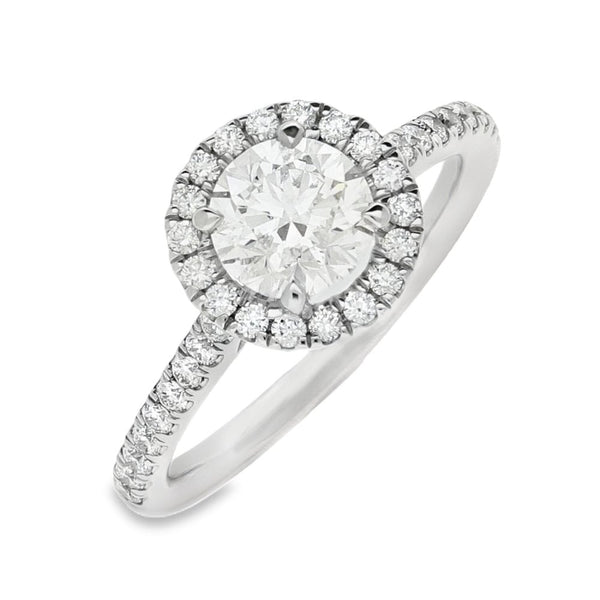 Ladies GIA Certified 1.40ct Diamond Platinum Ring - Colour G
