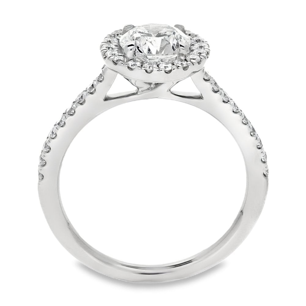 Ladies GIA Certified 1.40ct Diamond Platinum Ring - Colour G