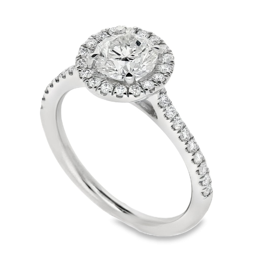 Ladies GIA Certified 1.40ct Diamond Platinum Ring - Colour G