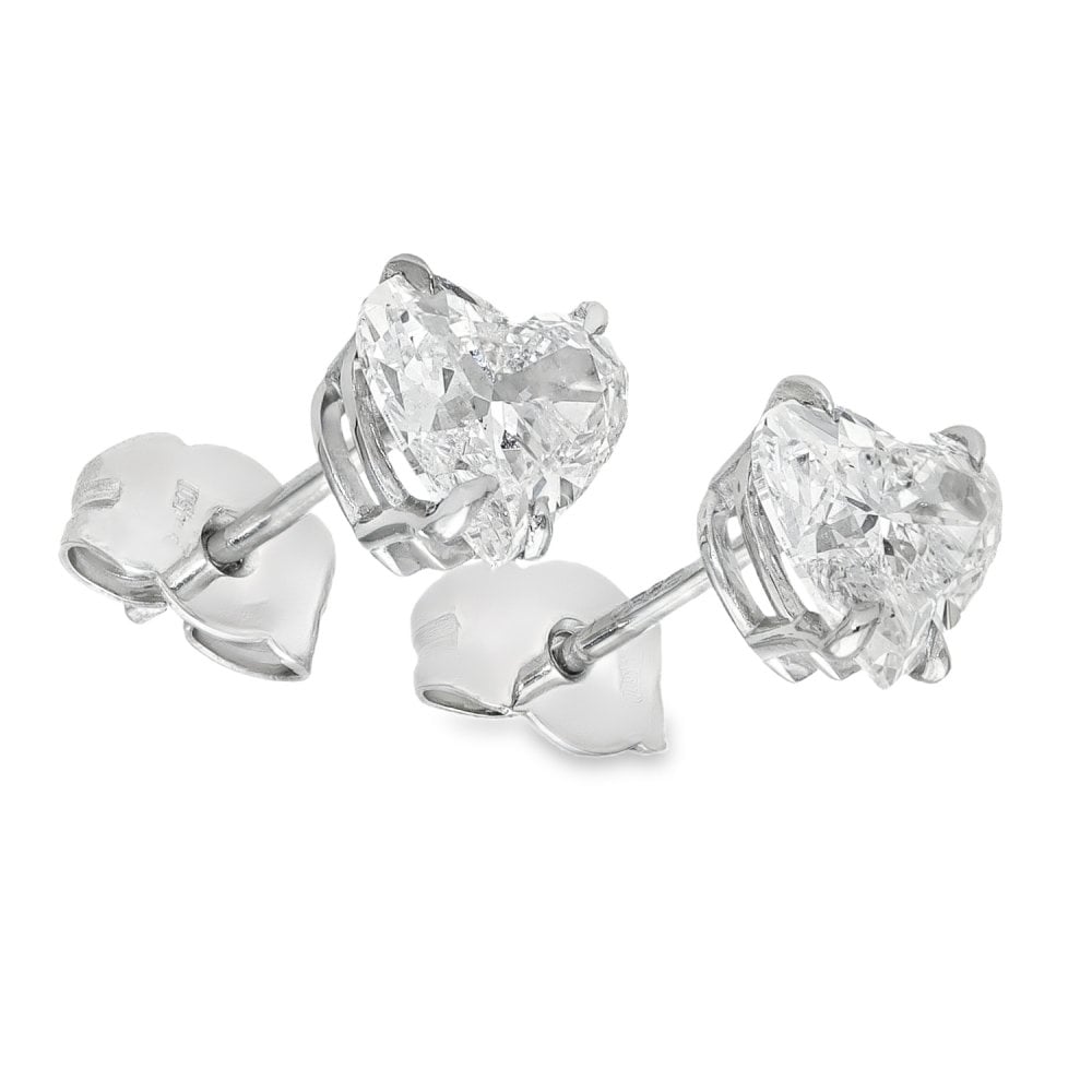 Ladies Platinum Diamond Stud Earrings - 2.05ct