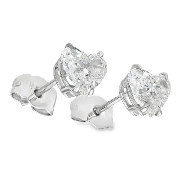 Ladies Platinum Diamond Stud Earrings - 2.05ct