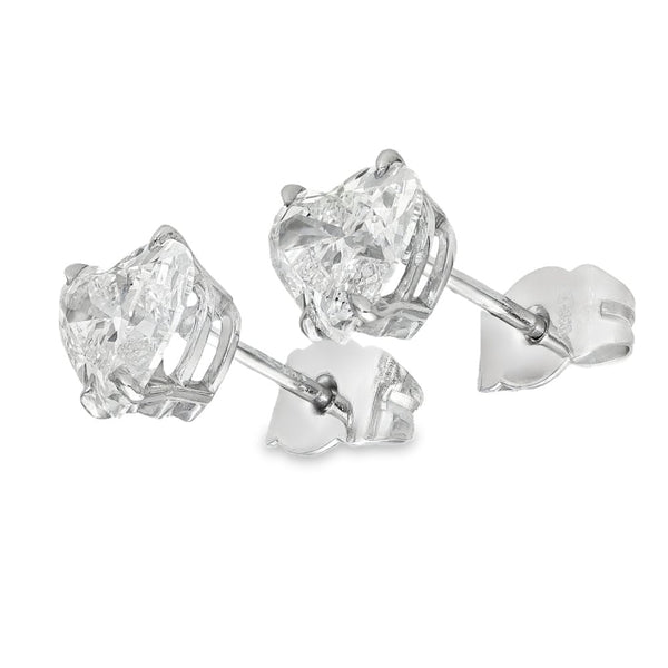 Ladies Platinum Diamond Stud Earrings - 2.05ct