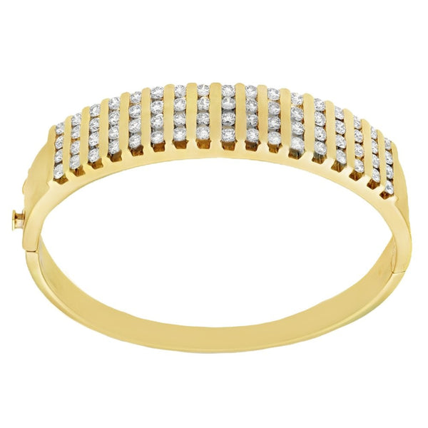 Ladies 18ct Yellow Gold Diamond Set Bangle - 5.00ct