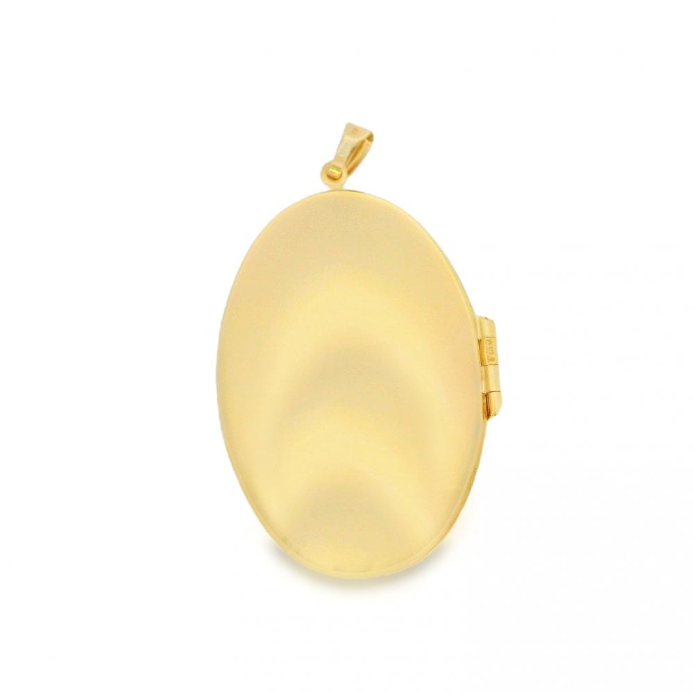 9ct Yellow Gold Oval Engraved Locket - 28x42x8mm - 6.2g
