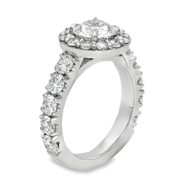 Ladies Platinum Certified Diamond Set Halo Ring - VS2/E - 2.45ct