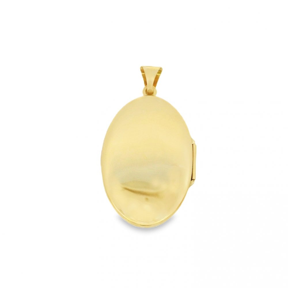 9ct Yellow Gold Feather Engraved Locket - 23x35x5.5mm - 4.5g