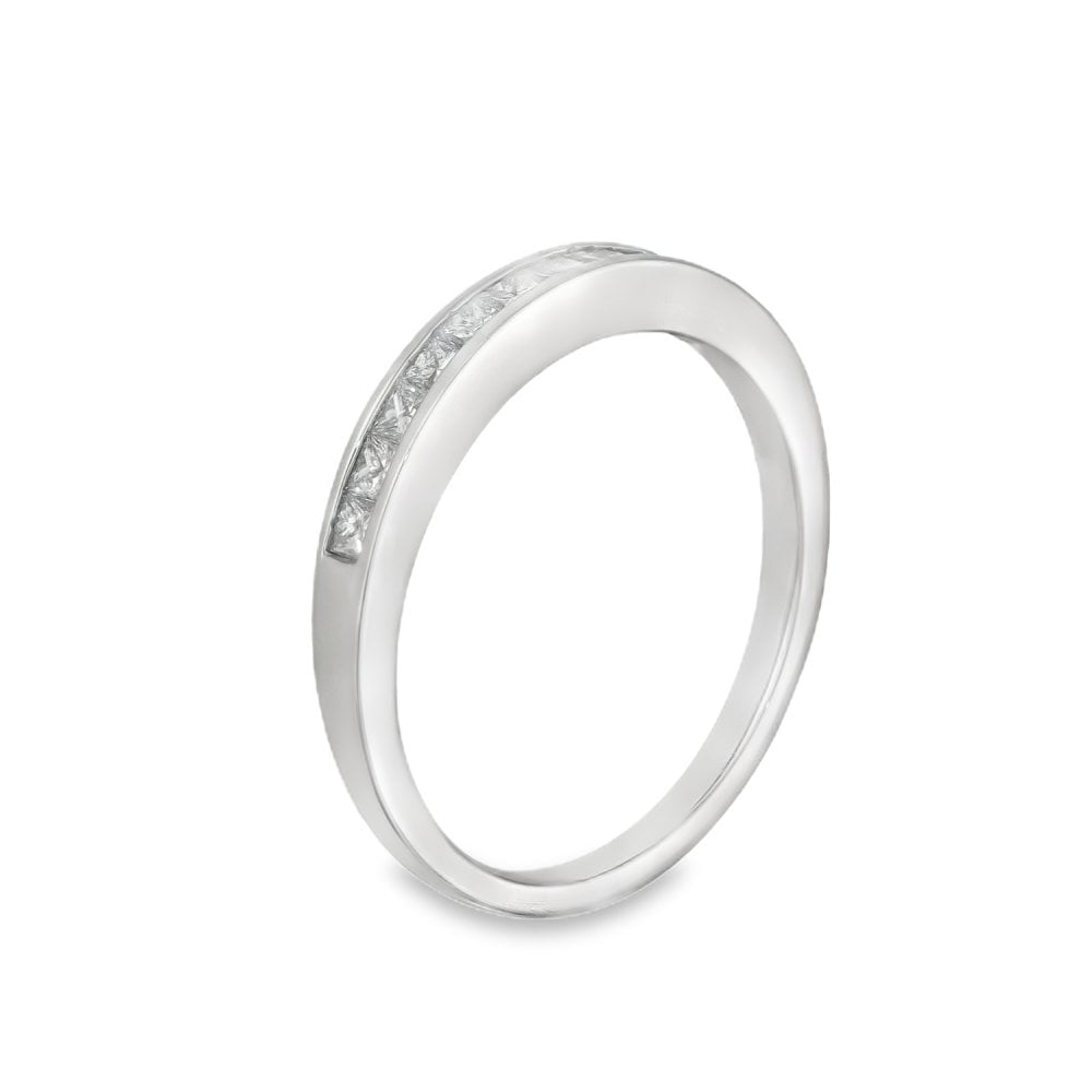 18ct White Gold Diamond Half-Eternity Ring - Size L½ - 0.33ct