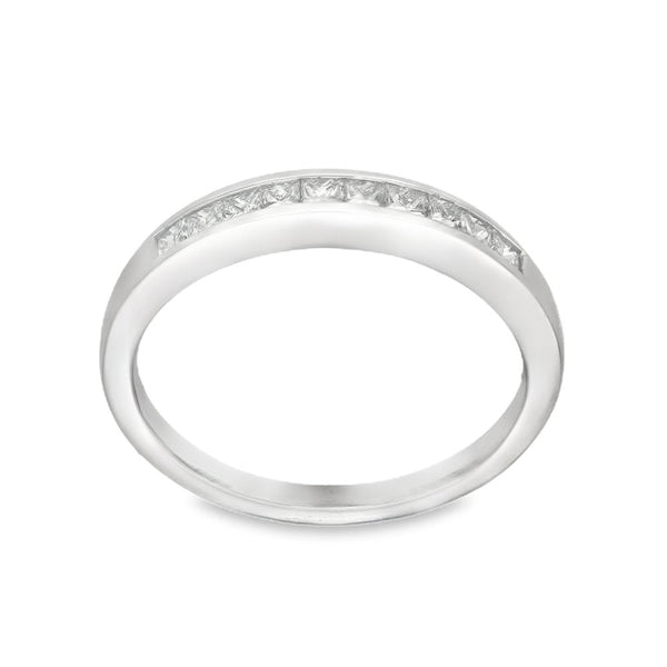 18ct White Gold Diamond Half-Eternity Ring - Size L½ - 0.33ct