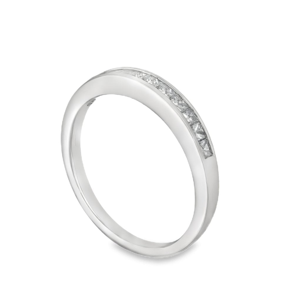 18ct White Gold Diamond Half-Eternity Ring - Size L½ - 0.33ct