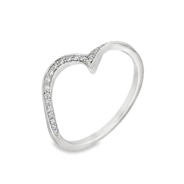 18ct White Gold Diamond Enhancer Ring - Size L - 0.10ct