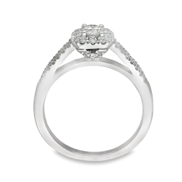 18ct White Gold Diamond Cluster Ring - Size K - 0.30ct