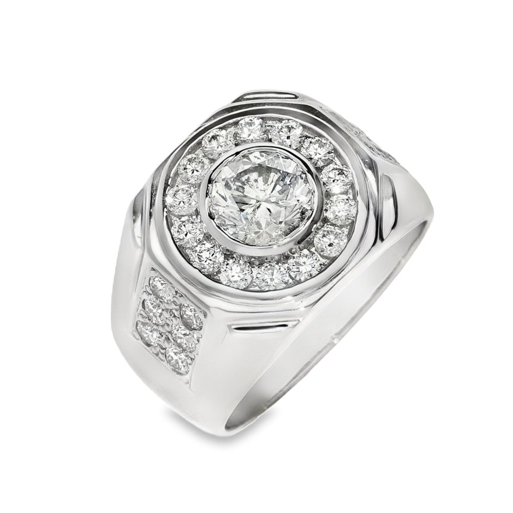 950 Platinum Diamond Halo Ring - Size T - 2.42ct