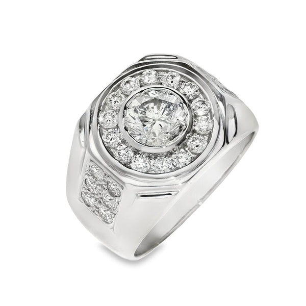 950 Platinum Diamond Halo Ring - Size T - 2.42ct