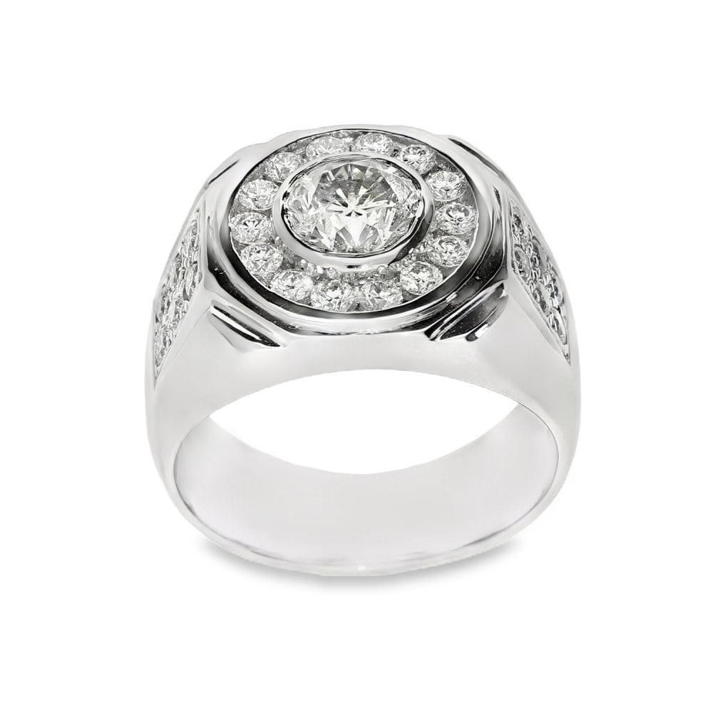 950 Platinum Diamond Halo Ring - Size T - 2.42ct