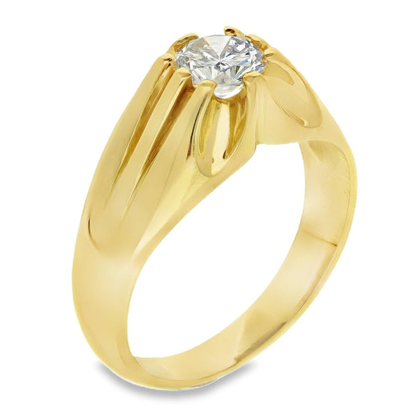 18ct Yellow Gold Diamond Solitaire Ring - Size W - 1.05ct