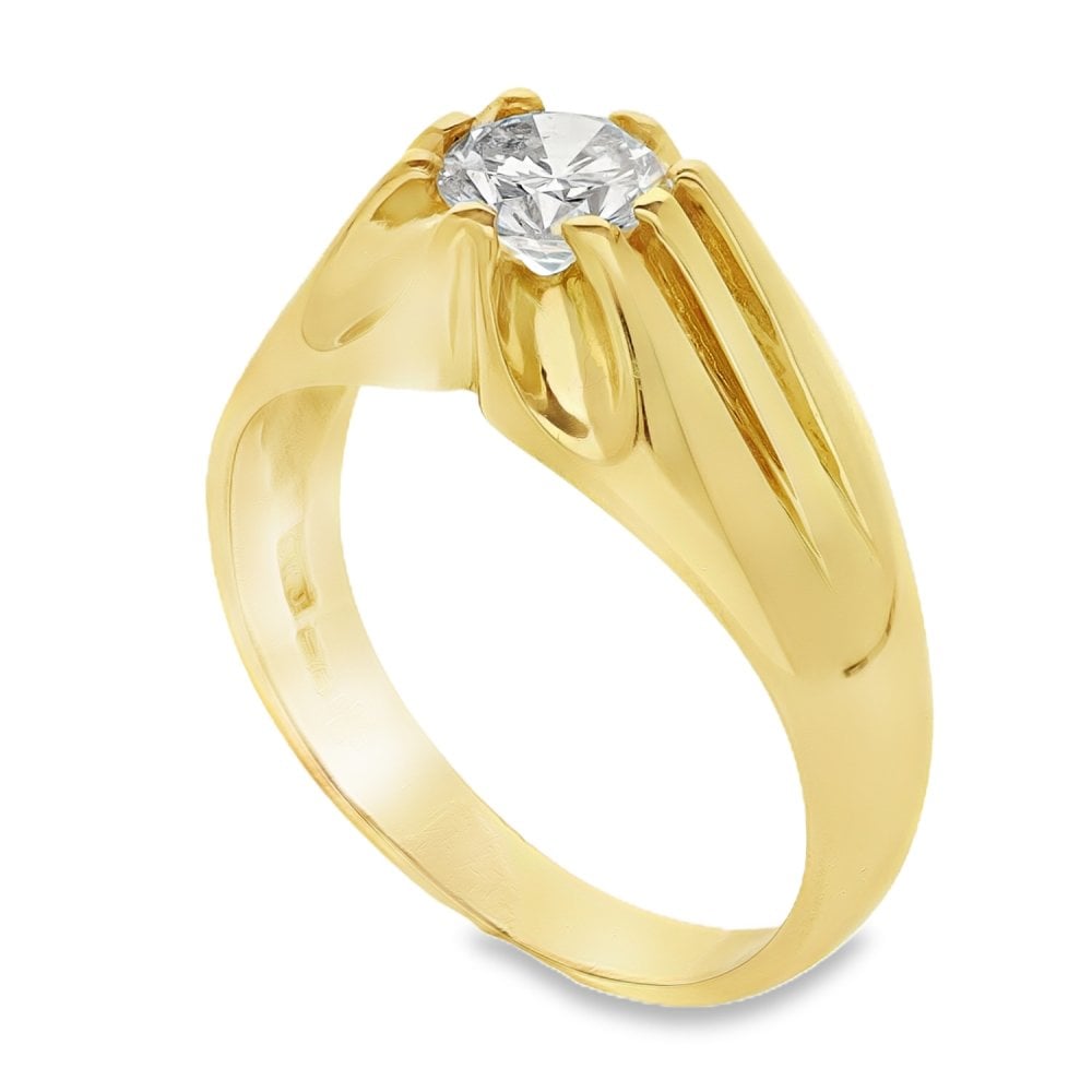 18ct Yellow Gold Diamond Solitaire Ring - Size W - 1.05ct