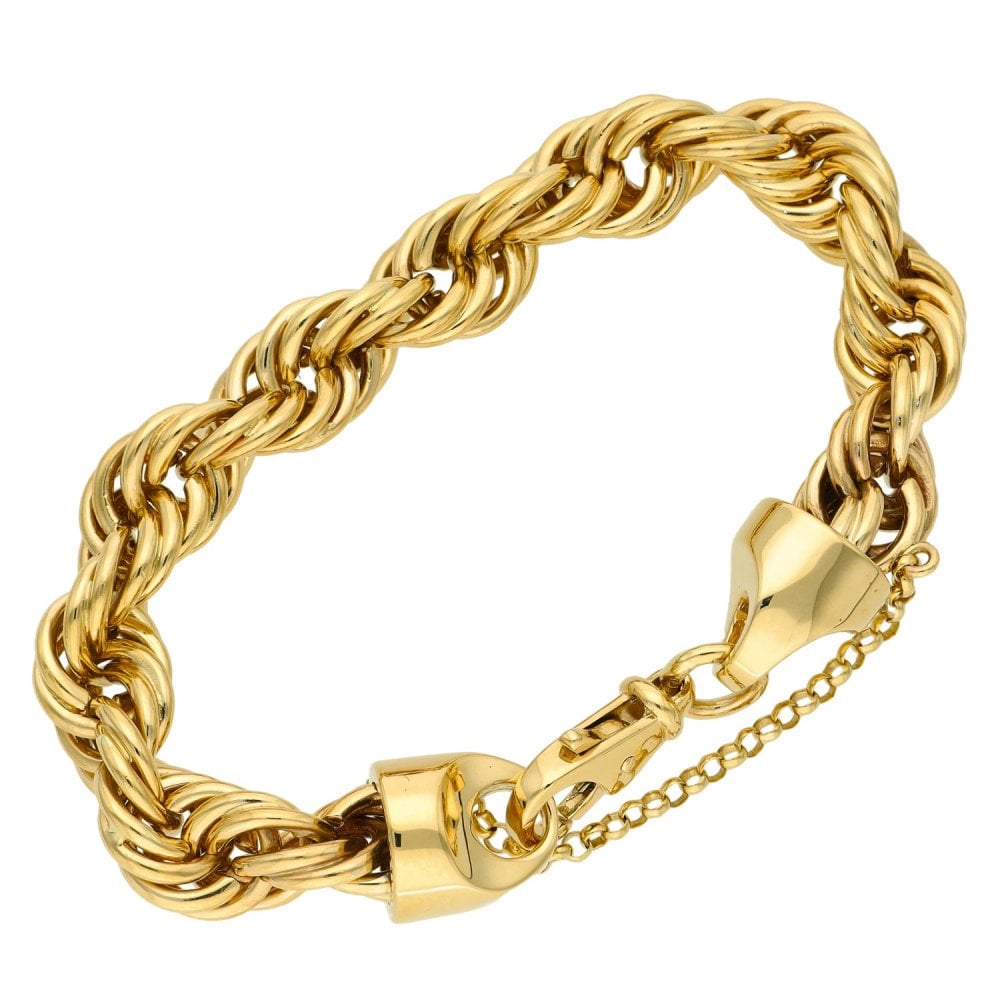 9ct Gents Yellow Gold Solid Rope Bracelet -126.1g - 9.5"