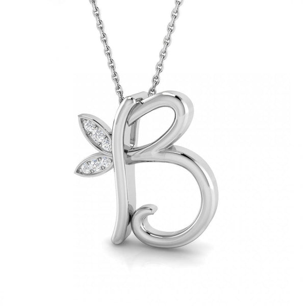 9ct Gold Diamond Butterfly Initial & Chain