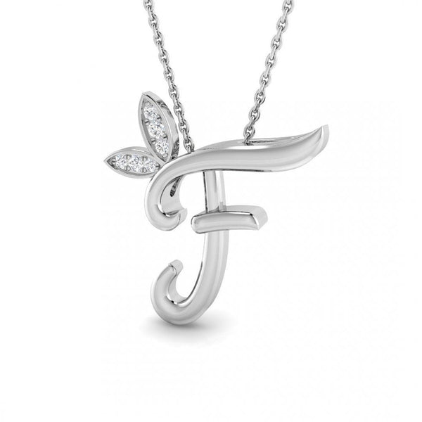 9ct Gold Diamond Butterfly Initial & Chain