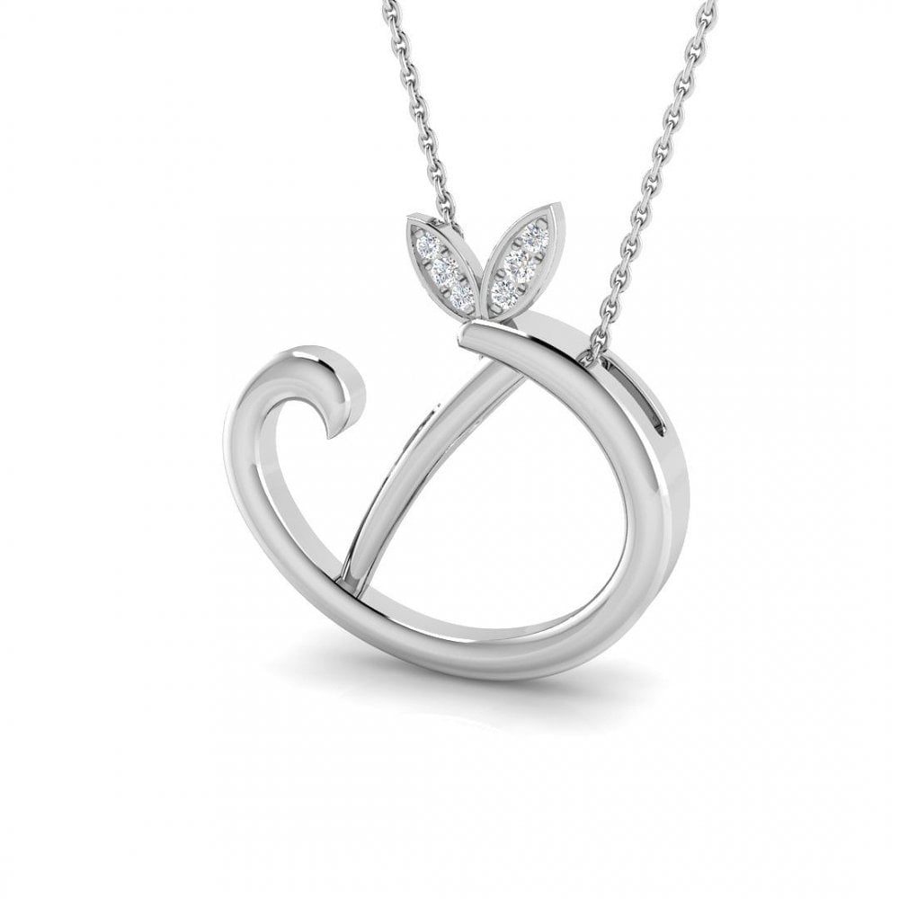 9ct Gold Diamond Butterfly Initial & Chain
