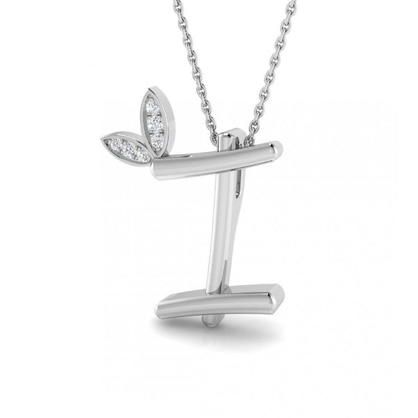9ct Gold Diamond Butterfly Initial & Chain
