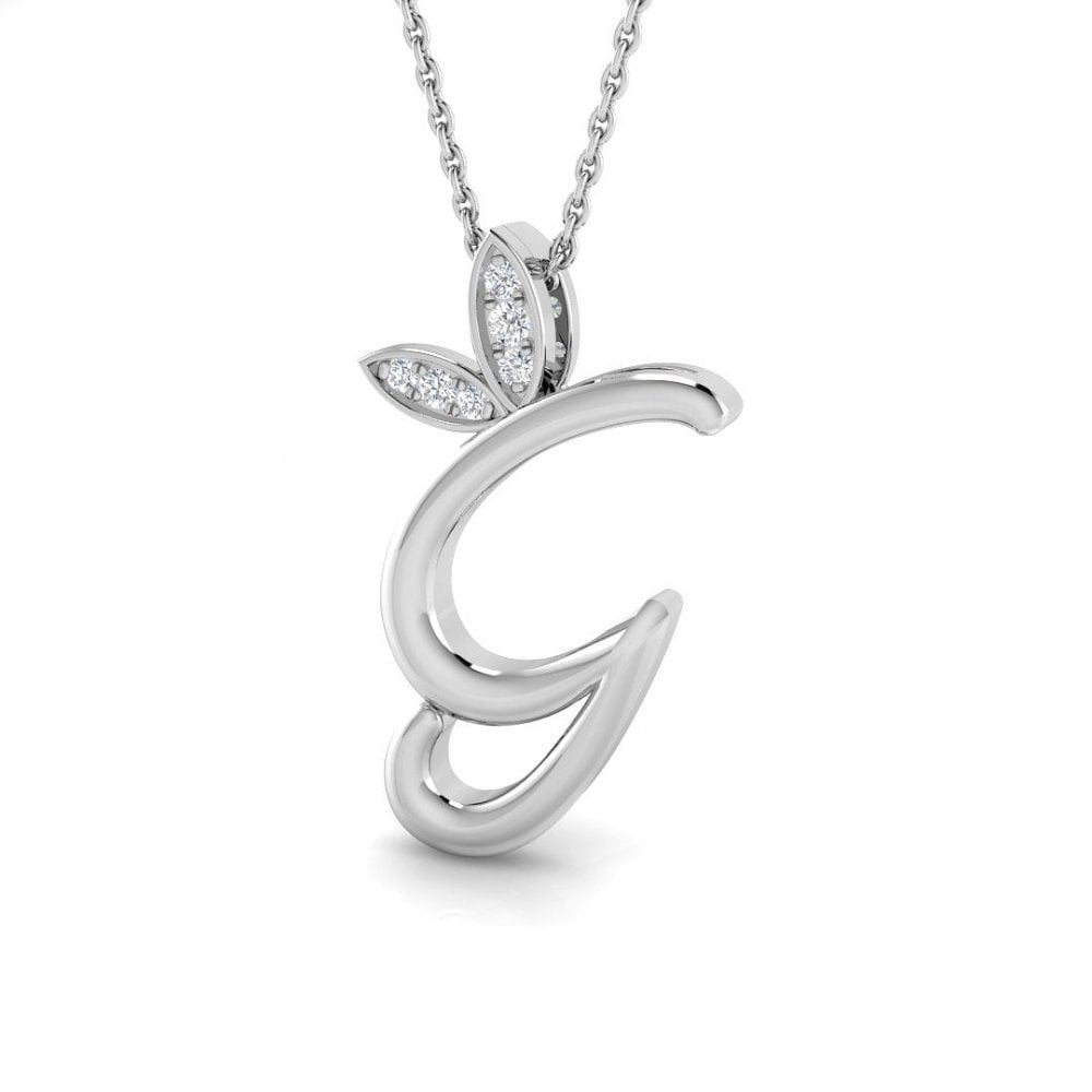 9ct Gold Diamond Butterfly Initial & Chain