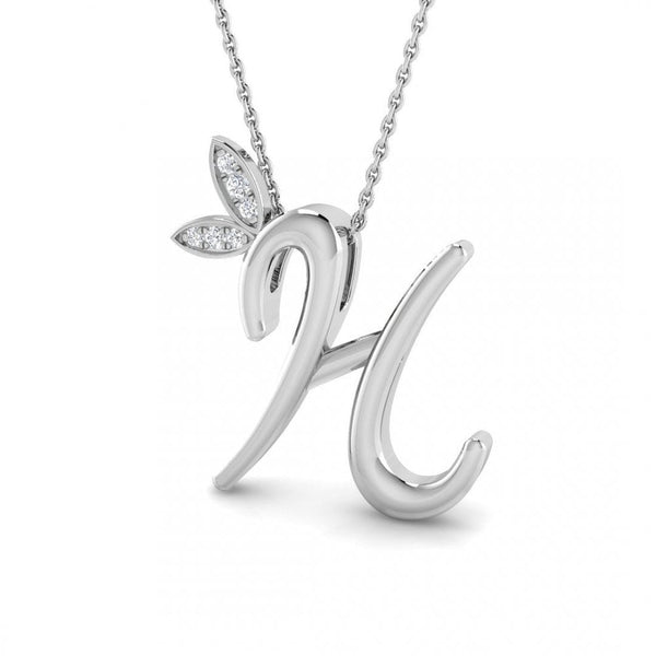 9ct Gold Diamond Butterfly Initial & Chain
