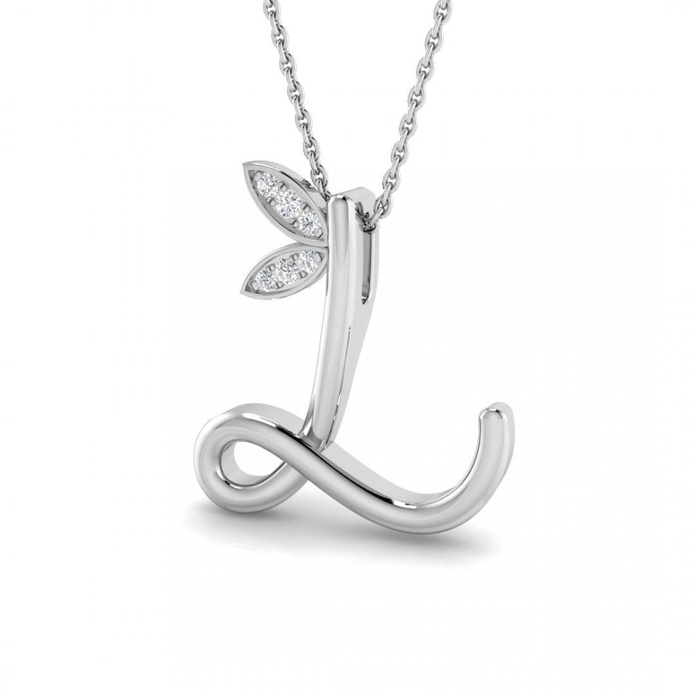 9ct Gold Diamond Butterfly Initial & Chain