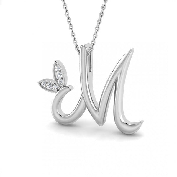 9ct Gold Diamond Butterfly Initial & Chain