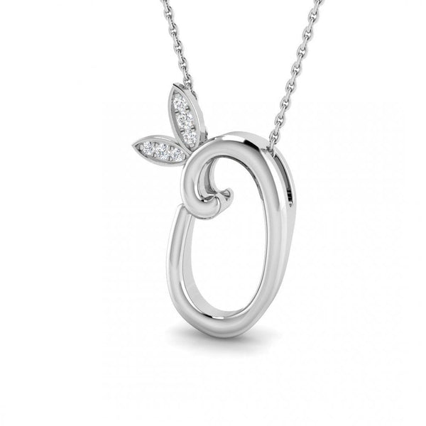 9ct Gold Diamond Butterfly Initial & Chain