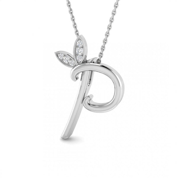 9ct Gold Diamond Butterfly Initial & Chain