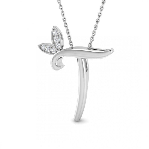 9ct Gold Diamond Butterfly Initial & Chain