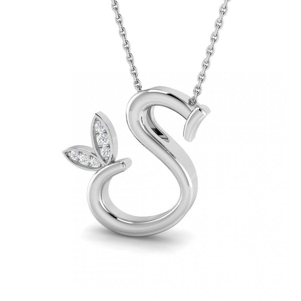 9ct Gold Diamond Butterfly Initial & Chain