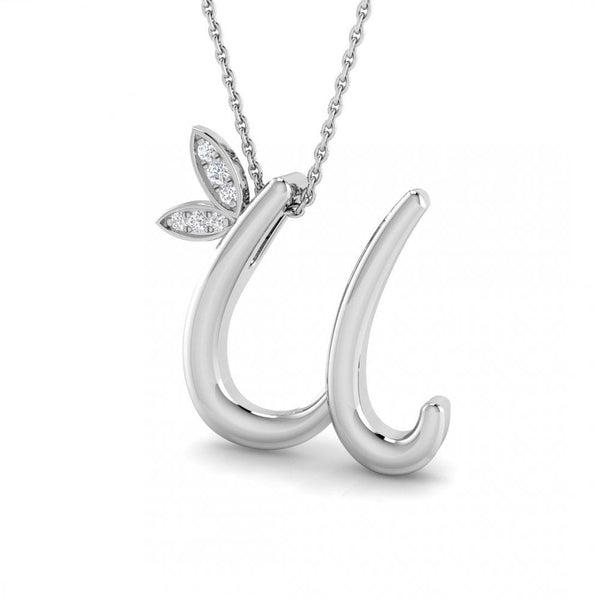 9ct Gold Diamond Butterfly Initial & Chain