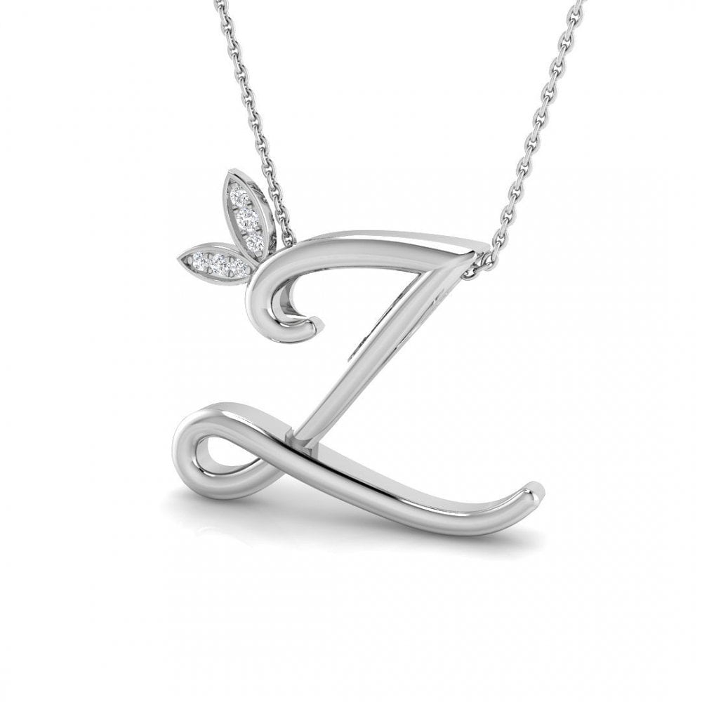 9ct Gold Diamond Butterfly Initial & Chain