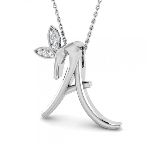 9ct Gold Diamond Butterfly Initial & Chain
