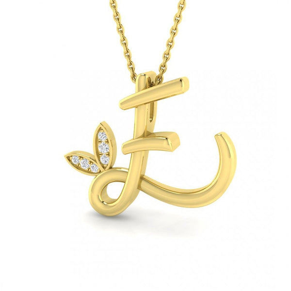 9ct Gold Diamond Butterfly Initial & Chain