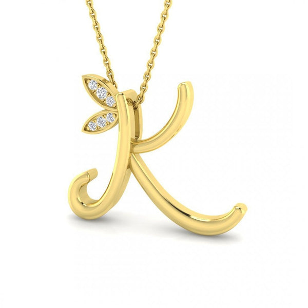 9ct Gold Diamond Butterfly Initial & Chain
