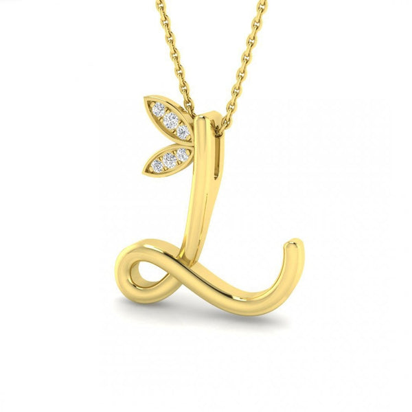 9ct Gold Diamond Butterfly Initial & Chain
