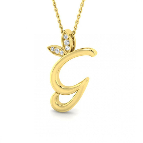 9ct Gold Diamond Butterfly Initial & Chain
