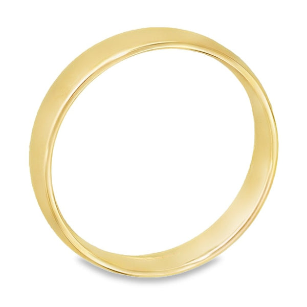 9ct Yellow Gold D-Shape 3mm Wedding Ring - Size N - 2.9g.