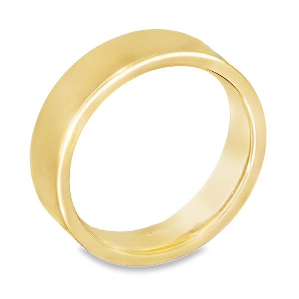 9ct Yellow Gold D-Shape 3mm Wedding Ring - Size N - 2.9g.