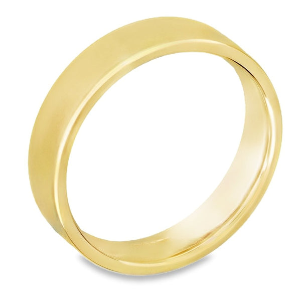 9ct Yellow Gold D-Shape 3mm Wedding Ring - Size N - 2.9g.