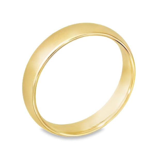 9ct Yellow Gold D-Shape 3mm Wedding Ring - Size N - 2.9g.