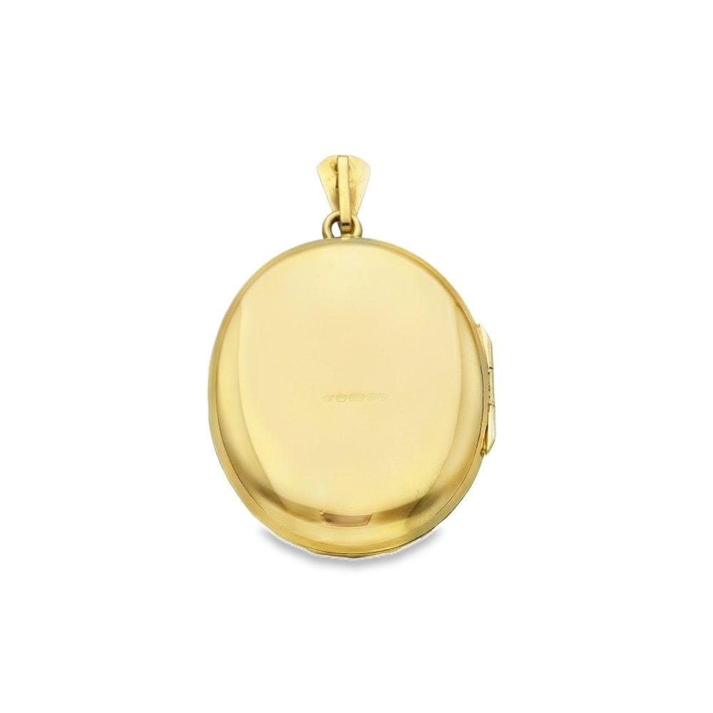 9ct Yellow Gold Feather-Engraved Locket - 27x37x7mm - 9.5g