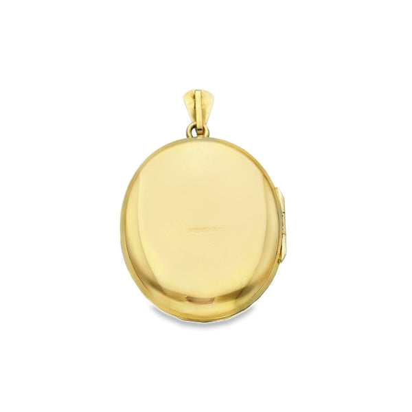 9ct Yellow Gold Feather-Engraved Locket - 27x37x7mm - 9.5g