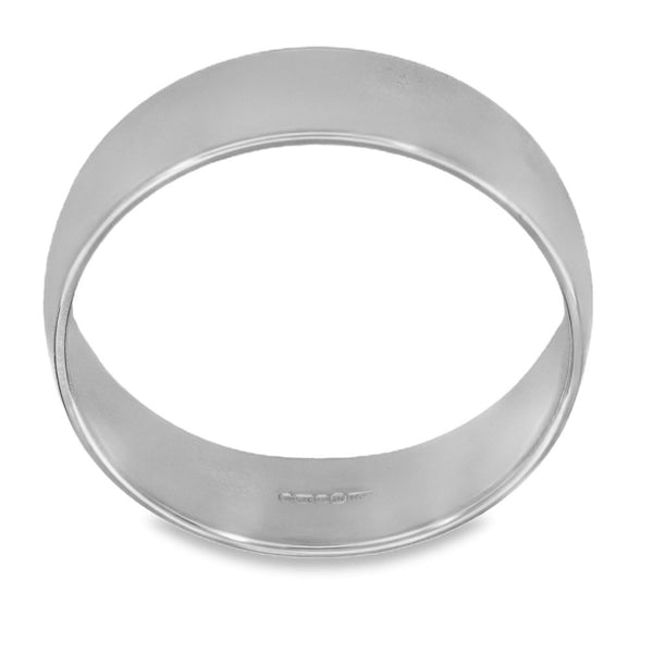 9ct White Gold Blended Court-Shape Wedding Band - Size R - 6mm