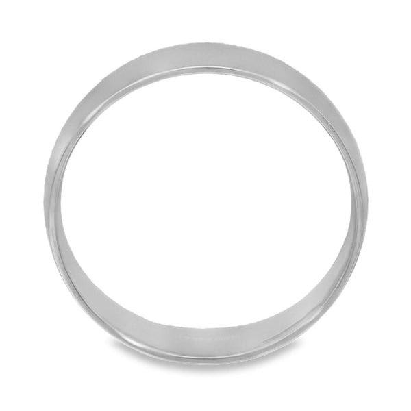 9ct White Gold Blended Court-Shape Wedding Band - Size R - 6mm